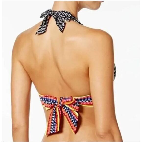 Jag All Oval You Chromatic Halter Triangle Tie-Back Bikini Swim Top Size S - Picture 5 of 8